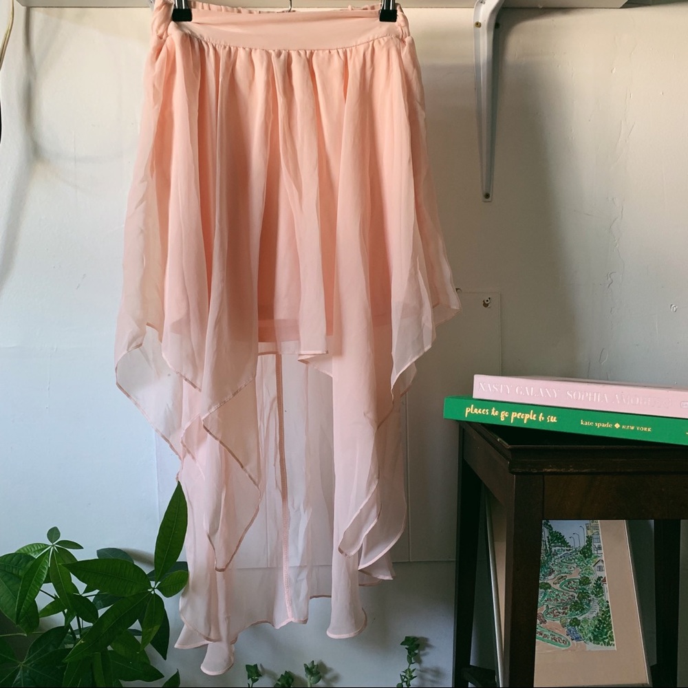 [ S O L D ] Pastel Pink High-Low Skirt